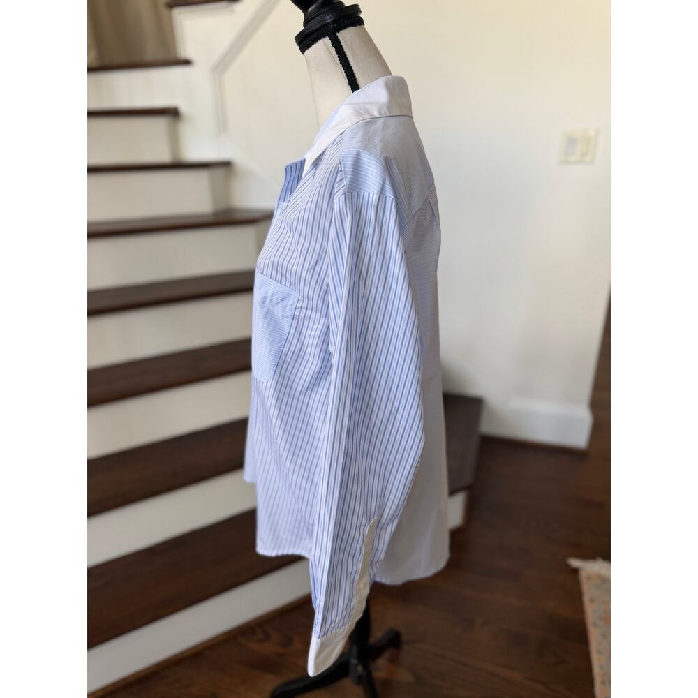 Wear Cissa "The Men's Shirt" Blue & White Pin Stripe Oversize Button Down M/L - Picture 5 of 9
